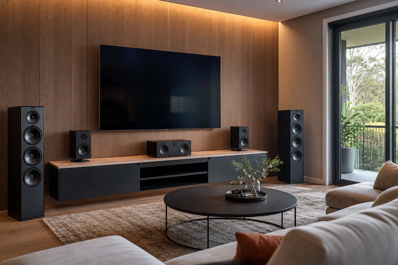 Premium home theatre installation in a Perth living room